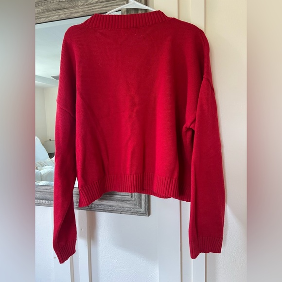 Pink Lily Red Cardigan with Bow Details - Picture 5 of 7